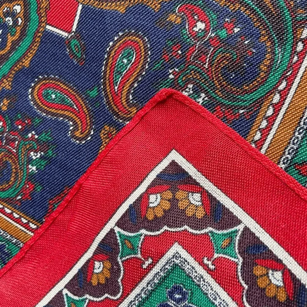VTG 80s Avon Italy Paisley Duck Scarf 30” Square Large Print
